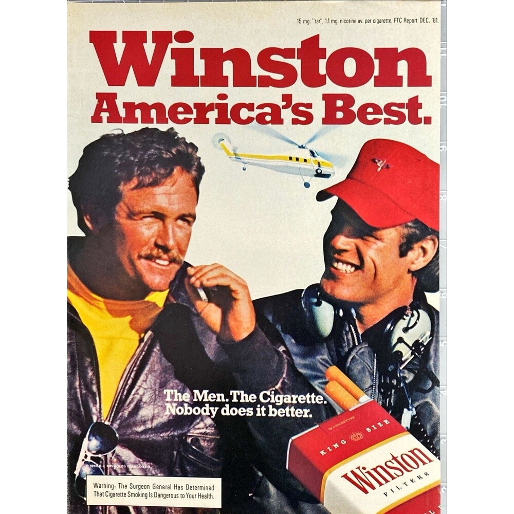 Winston Filters Cigarettes "America's Best" Vintage Print Ad 1983